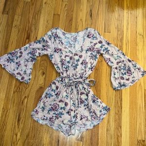 American Eagle long floral romper